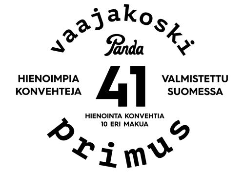 VAAJAKOSKI PANDA PRIMUS HIENOIMPIA KONVEHTEJA VALMISTETTU SUOMESSA 41 HIENOINTA KONVEHTIA 10 ERI MAKUA trademark