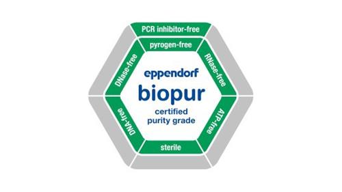 eppendorf biopur certified purity grade PCR inhibitor-free pyrogen-free RNase-free ATP-free sterile DNA-free DNase-free trademark