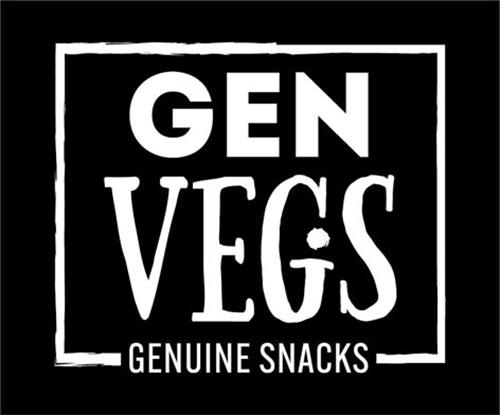 GEN VEGS GENUINE SNACKS trademark