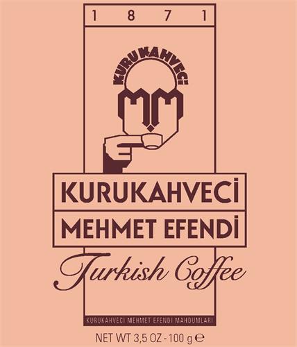 1871 KURUKAHVECİ KURUKAHVECİ MEHMET EFENDİ Turkish Coffee KURUKAHVECİ MEHMET EFENDİ MAHDUMLARI NET WT 3,5 OZ - 100 g e trademark