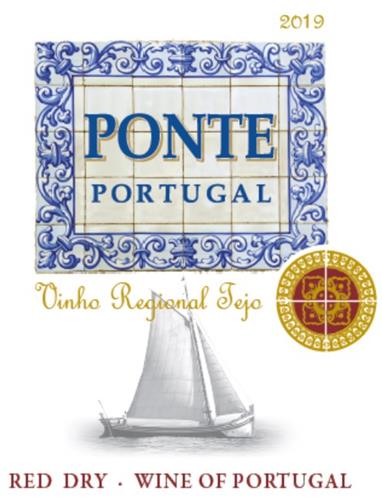 2019 PONTE PORTUGAL Vinho Regional Tejo RED DRY WINE OF PORTUGAL trademark