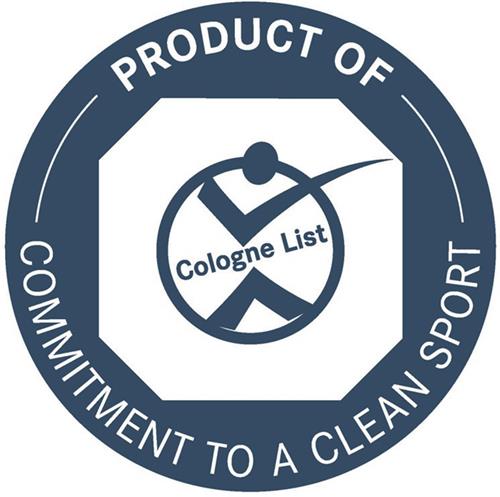 PRODUCT OF Cologne List COMMITMENT TO A CLEAN SPORT trademark