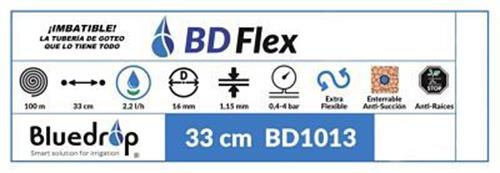 BDFLEX ¡IMBATIBLE! LA TUBERÍA DE GOTEO QUE LO TIENE TODO BLUEDROP SMART SOLUTION FOR IRRIGATION trademark