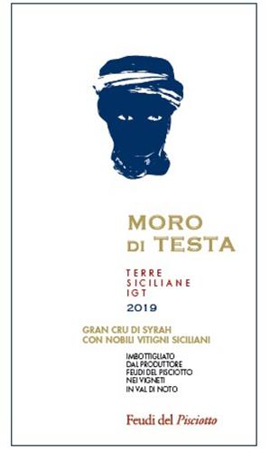 MORO DI TESTA - TERRE SICILIANE IGT 2019 - GRAN CRU DI SYRAH CON NOBILI VITIGNI SICILIANI - IMBOTTIGLIATO DAL PRODUTTORE FEUDI DEL PISCIOTTO NEI VIGNETTI IN VAL DI NOTO - FEUDI DEL PISCIOTTO trademark