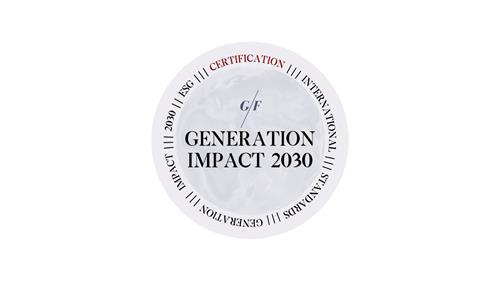 G/F GENERATION IMPACT 2030 CERTIFICATION INTERNATIONAL STANDARDS GENERATION IMPACT 2030 ESG trademark