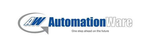 AW AUTOMATIONWARE ONE STEP AHEAD ON THE FUTURE trademark