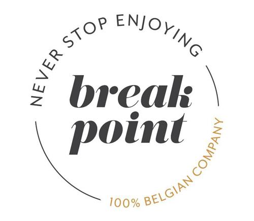 NEVER STOP ENJOYING BREAKPOINT 100% BELGIAN COMPANY trademark