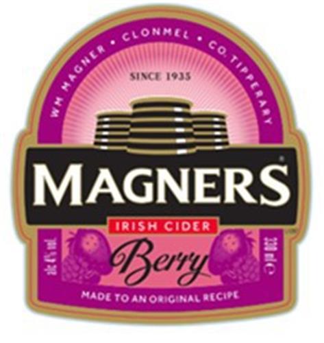 WM MAGNER CLONMEL CO. TIPPERARY SINCE 1935 MAGNERS IRISH CIDER BERRY MADE TO AN ORIGINAL RECIPE trademark