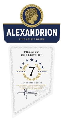 ALEXANDRION FINE SPIRIT DRINK PREMIUM COLLECTION SEVEN 7 STARS AUTHENTIC RECIPE trademark