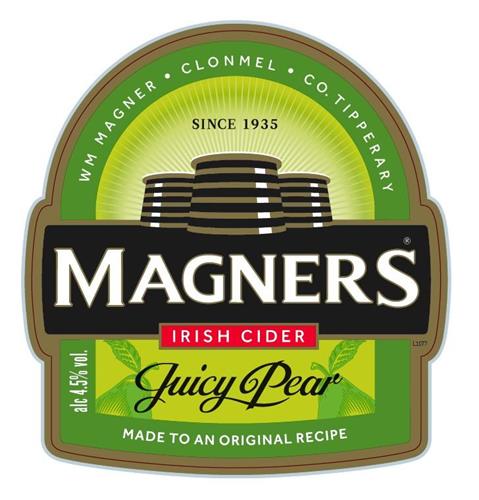 CLONMEL SINCE 1935 TIPPERARY WM MAGNER MAGNERS IRISH CIDER JUICY PEAR ALC 4.5% VOL. MADE TO AN ORIGINAL RECIPE trademark