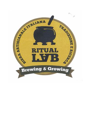 BIRRA ARTIGIANALE ITALIANA TRADIZIONALE E RICERCA RITUAL LAB Brewing & Growing trademark