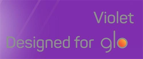 Violet Designed for glo trademark