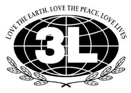 LOVE THE EARTH . LOVE THE PEACE . LOVE LIVES 3L trademark