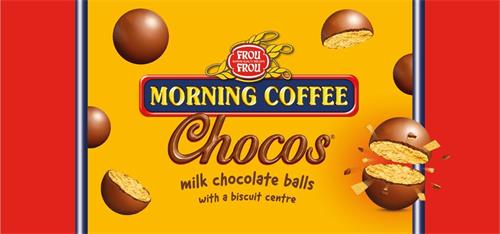 FROU FROU MORNING COFFEE Chocos milk chocolate balls with a biscuit centre trademark