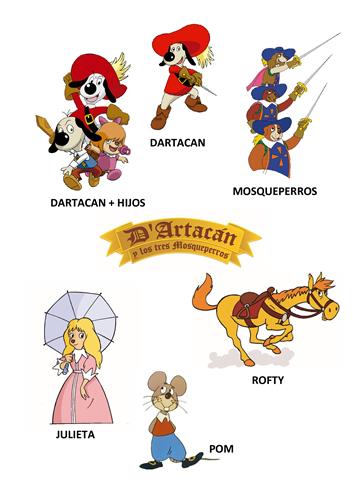 D'ARTACAN Y LOS TRES MOSQUEPERROS, DARTACAN + HIJOS, DARTACAN, MOSQUEPERROS, JULIETA, ROFTY, POM trademark