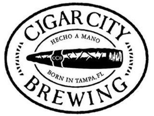 CIGAR CITY BREWING HECHO A MANO BORN IN TAMPA, FL CCB trademark