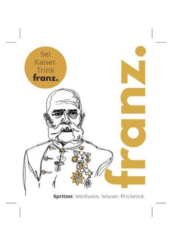 franz. Sei Kaiser. Trink franz. Spritzer. Weißwein. Wasser. Prickelnd. trademark