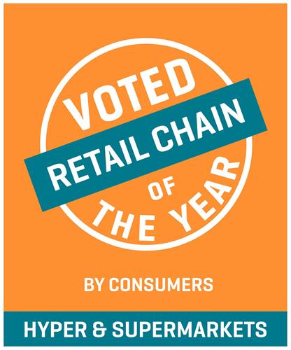 VOTED RETAIL CHAIN OF THE YEAR BY CONSUMERS HYPER & SUPERMARKETS trademark