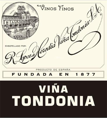 VINOS FINOS R.L. de H Y CA HARO EMBOTELLADO POR : R. López de Heredia Viña Tondonia S.A. PRODUCTO DE ESPAÑA FUNDADA ΕΝ 1877 VIÑA TONDONIA trademark