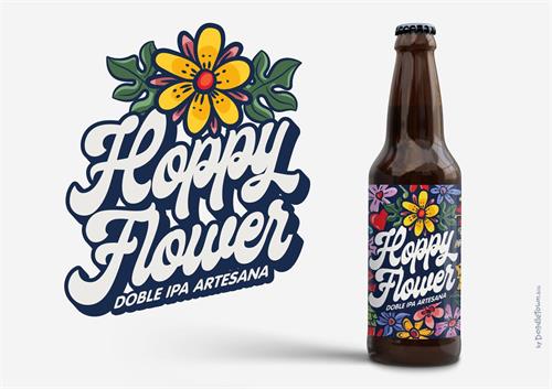 Hoppy Flower DOBLE IPA ARTESANA Hoppy Flower DOBLE IPA ARTESANA by Doodletown.biz trademark