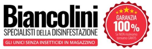 Biancolini SPECIALISTI DELLA DISINFESTAZIONE GLI UNICI SENZA INSETTICIDI IN MAGAZZINO GARANZIA 100 % Se NON risolviamo torniamo GRATIS trademark