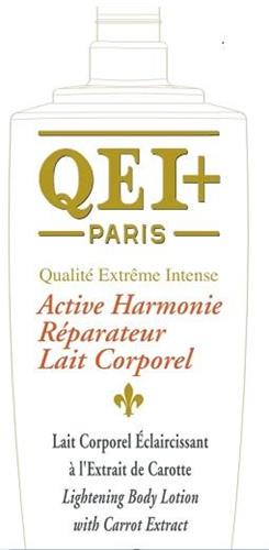 QEI + PARIS Qualité Extrême Intense Active Harmonie Réparateur Lait Corporel trademark