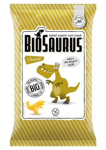 BIOSAURUS baked organic corn snack Cheese Who's the king??? IGOR BIO PRODUCT ORGANIC BIO trademark