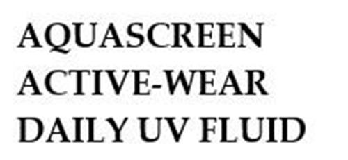 AQUASCREEN ACTIVE - WEAR DAILY UV FLUID trademark