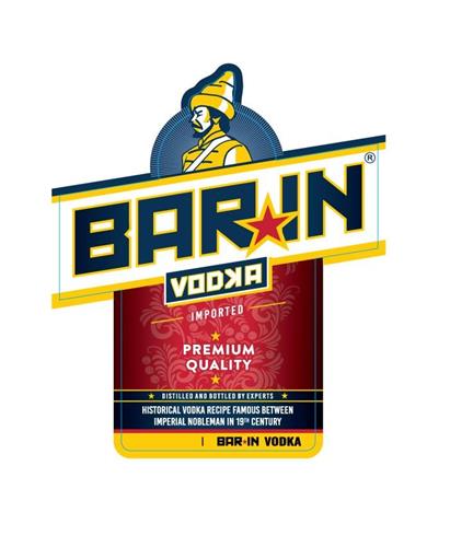 BARIN VODKA IMPORTED PREMIUM QUALITY DISTELLED AND BOTTLED BY EXPERTS HISTORICAL VODKA RECIPE FAMOUS BETWEEN IMPERIAL NOBLEMAN IN 19TH CENTUTY BAR*IN VODKA trademark